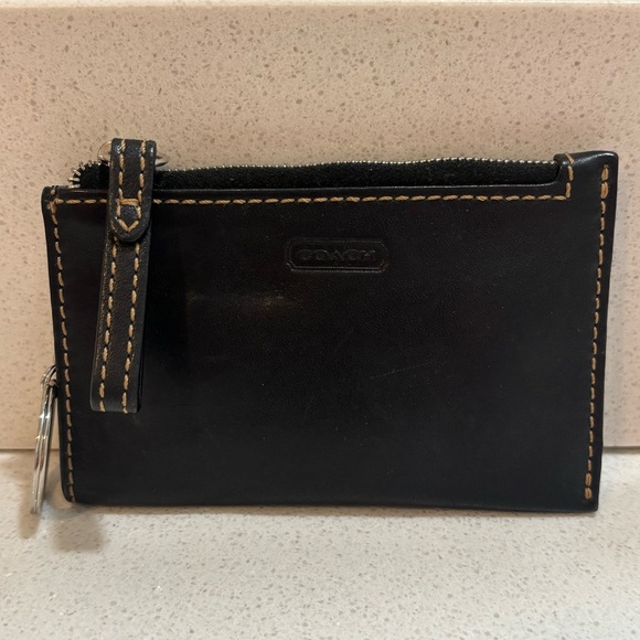 Coach Leather Keychain Wallet Small Vintage Change Purse - Picture 1 of 3